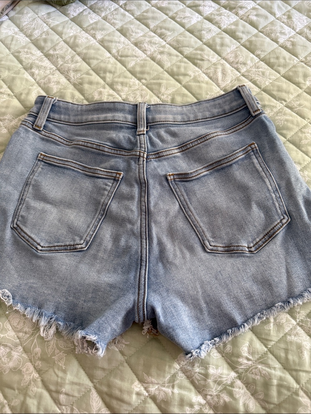 LC Lauren Conrad Light Blue High-Rise Button-Fly Denim Shorts - Picture 5 of 7